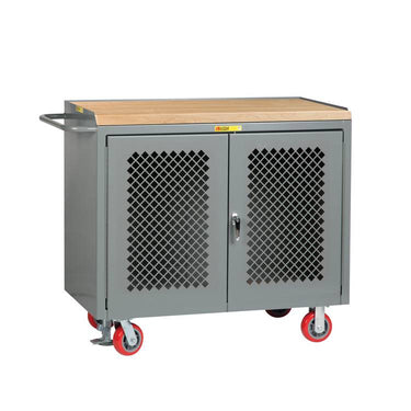 Mobile Bench Cabinets w/ Clearview Doors - Model MJP2D2436FL